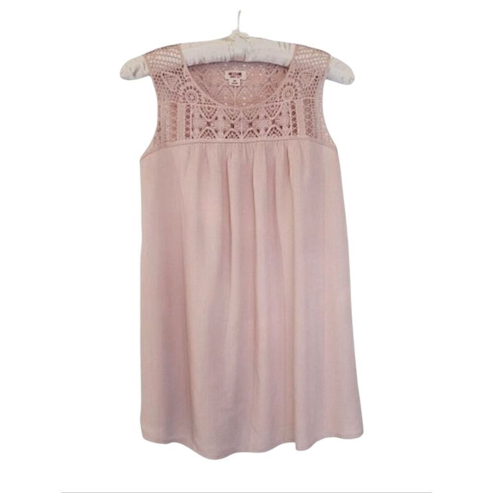 Mossimo Supply Co Blush Lace Yoke Sleeveless Pullover Blouse Size XS